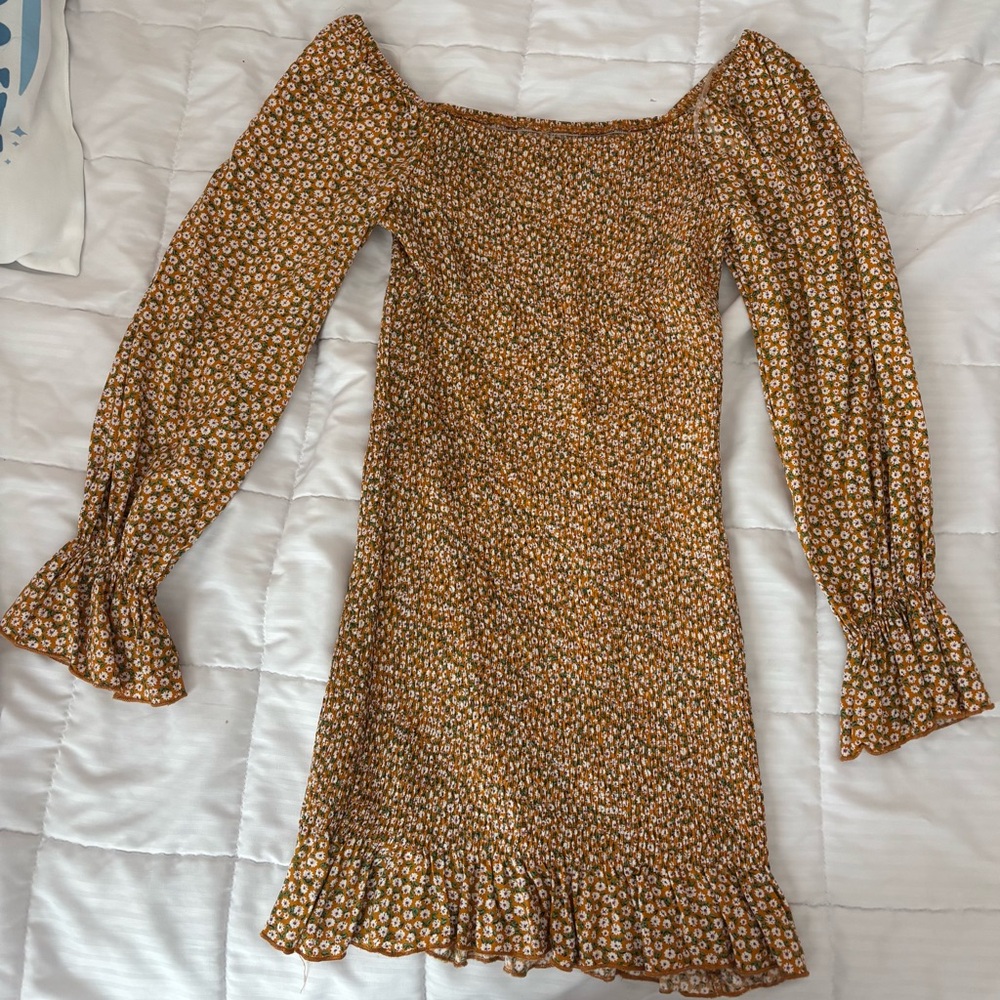 Chocolate Tan and Brown Ruffled Sheath Dress